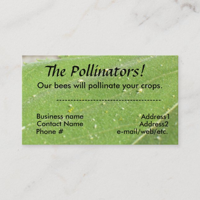 Bus. Card - The Pollinators (Front)