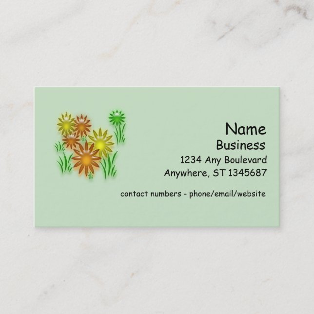 Bus. Card - Three Dimensional Daisies (Front)