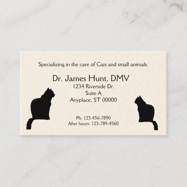 Bus. Card - Veterinarian - Cat (Front)