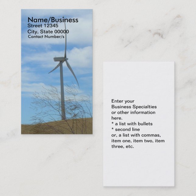 Bus. Card - Wind Turbine (Front/Back)