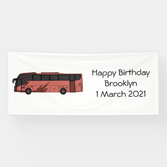 Bus cartoon illustration banner (Horizontal)
