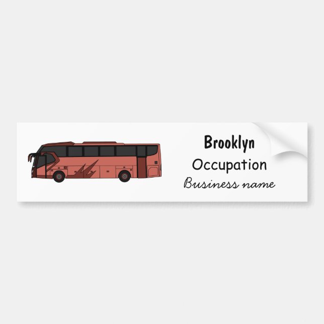 Bus cartoon illustration bumper sticker (Front)