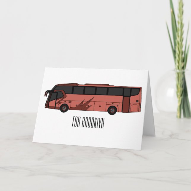 Bus cartoon illustration card (Front)