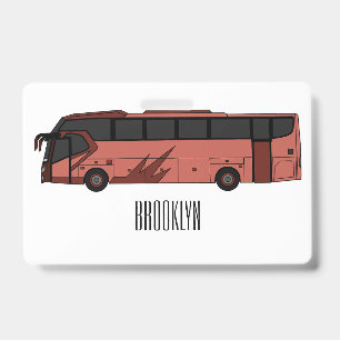 Bus cartoon illustration ID badge