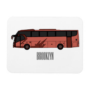 Bus cartoon illustration magnet