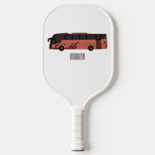 Bus cartoon illustration pickleball paddle