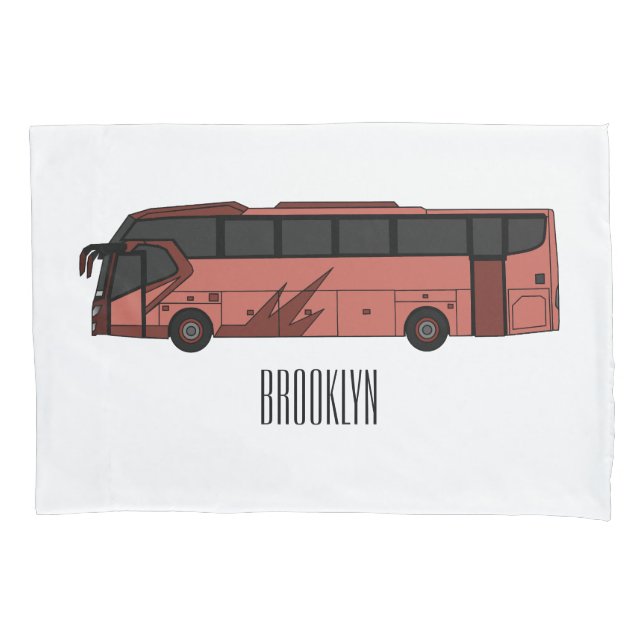 Bus cartoon illustration pillowcase (Front)