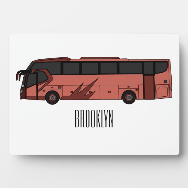 Bus cartoon illustration plaque (Front)