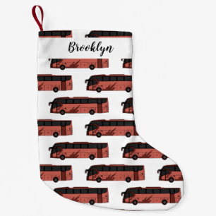 Bus cartoon illustration small christmas stocking