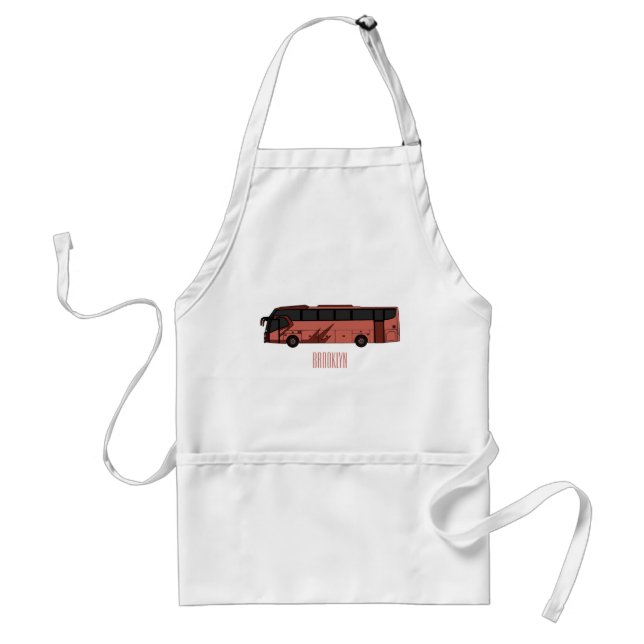 Bus cartoon illustration standard apron (Front)