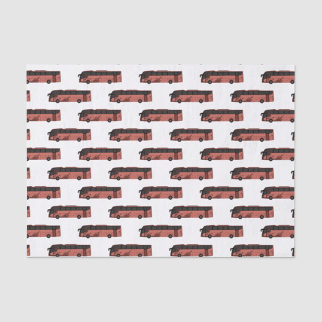 Bus cartoon illustration tissue paper (Front)