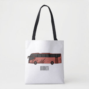 Bus cartoon illustration tote bag