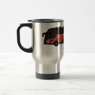 Bus cartoon illustration travel mug