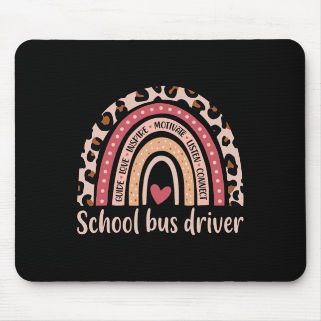 Bus Driver 100th Day Of School Bus Driver Rainbow  Mouse Pad (Front)