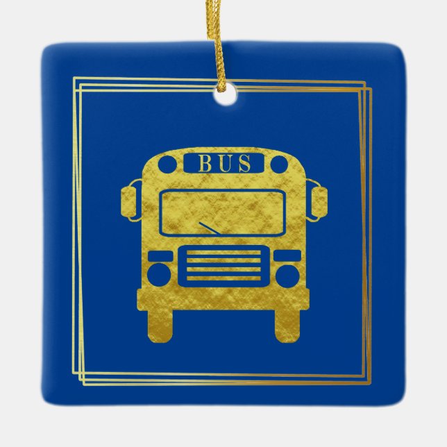 Bus Driver Appreciation Day Golden Ornament (Front)