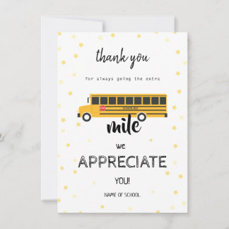 Bus Driver Appreciation funny School Thank You Card