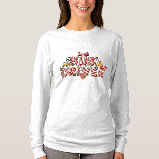 Bus Driver Christmas Long Sleeve T-Shirt (Front)