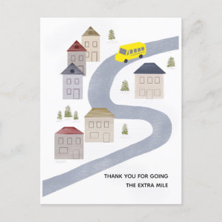 Bus Driver Christmas Thank You School Teacher Postcard