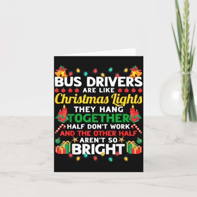 Bus Driver Co-worker Christmas Surprise Uni-adults Card (Front)