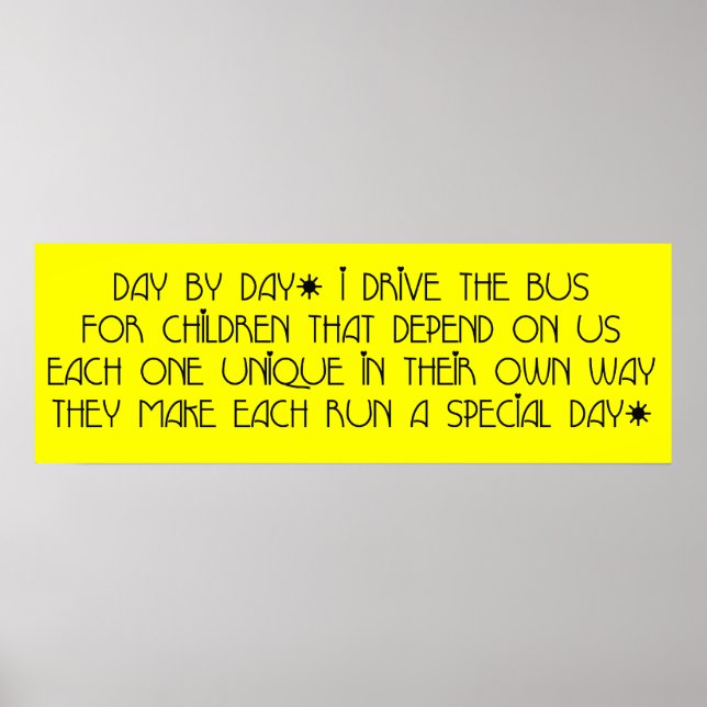 Bus Driver Day By Day Poster (Front)