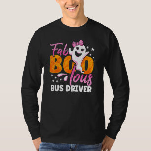 Bus Driver Halloween Womens Fab Boo Lous T-Shirt