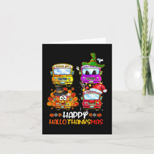 Bus Driver Happy Hallothanksmas Thanksgiving Chris Card