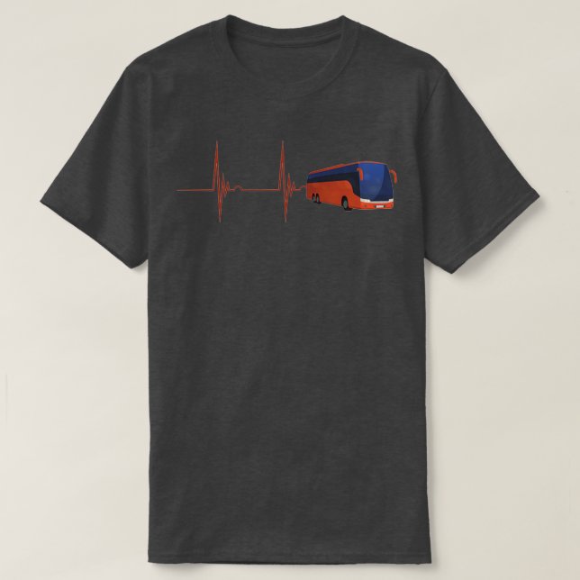 Bus Driver Heartbeat EKG Pulse Bus Driving Lover 2 T-Shirt (Design Front)