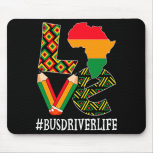Bus Driver Love Map African American Black History Mouse Pad