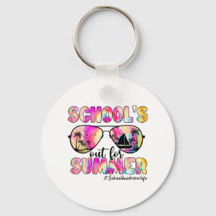 Bus Driver Out For Summer Tie Dye Sungles Key Ring