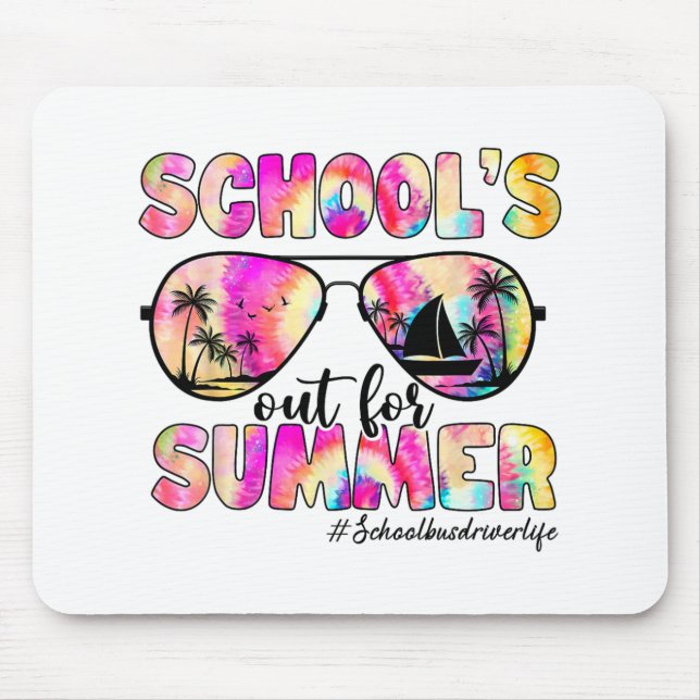 Bus Driver Out For Summer Tie Dye Sungles  Mouse Pad (Front)