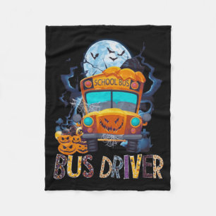 Bus Driver School Bus Halloween Costume With Fleece Blanket