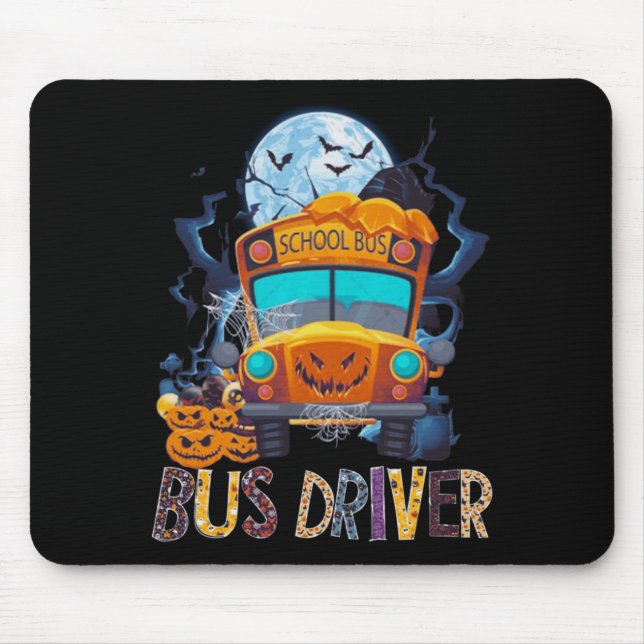 Bus Driver School Bus Halloween Costume With Mouse Pad (Front)