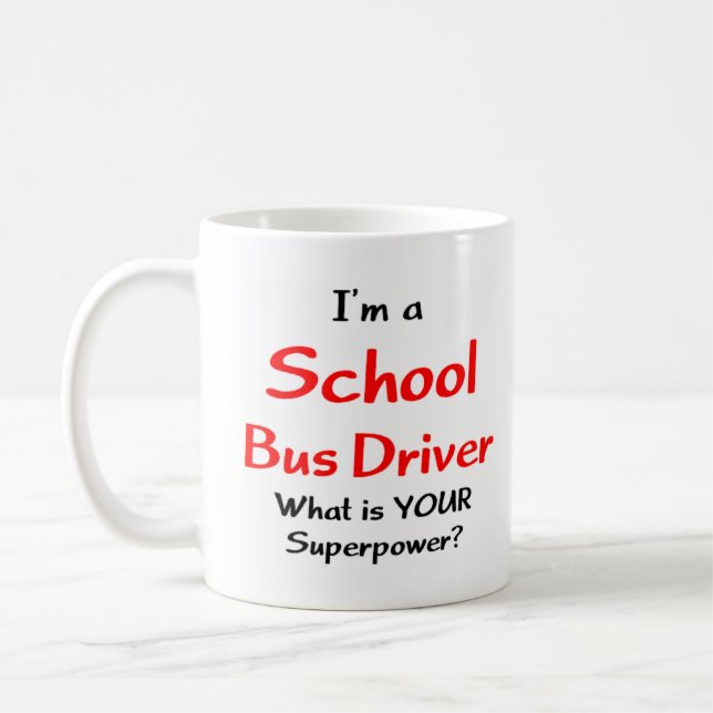 bus driver, school coffee mug (Left)