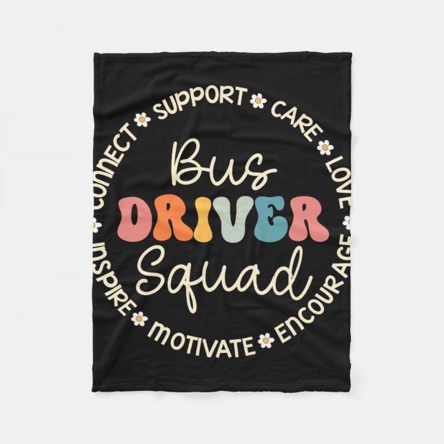 Bus Driver Squad Appreciation Week Back To School  Fleece Blanket (Front)
