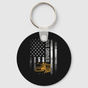 Bus Driver Usa American Flag Funny Bus Driver Gift Key Ring