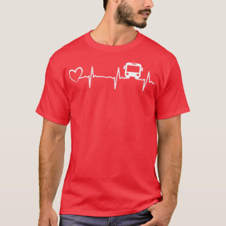Bus heartbeat heart School bus driver heartbeat T-Shirt