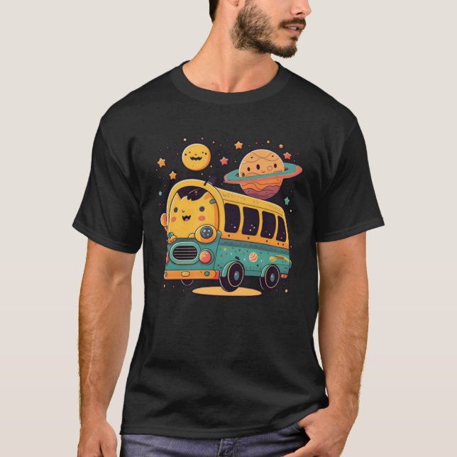 Bus In Outer Space Bus Driver T-Shirt (Front)