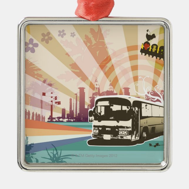 Bus Metal Tree Decoration (Front)