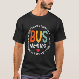Bus Monitor Driver Aide Matching Group Squad Back  T-Shirt