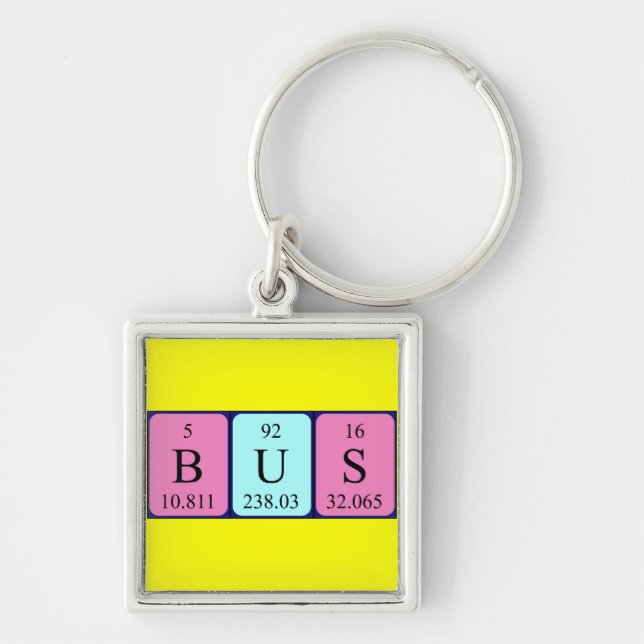 Bus periodic table keyring (Front)