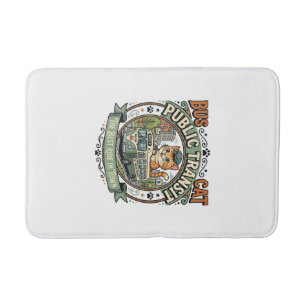 Bus Public Transit Cat Bus Public Transit Cat Vint Bath Mat