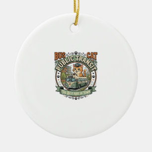 Bus Public Transit Cat Bus Public Transit Cat Vint Ceramic Ornament