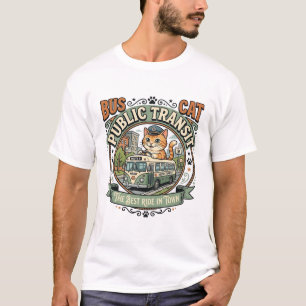 Bus Public Transit Cat Bus Public Transit Cat Vint T-Shirt