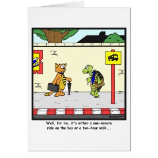 Bus Ride: Tortoise cartoon Card