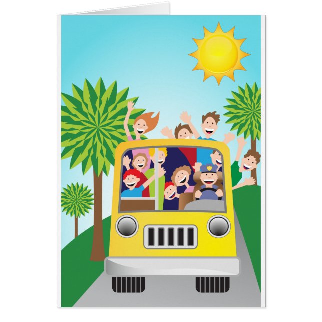 Bus Riding People Cartoon (Front)