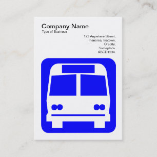 Bus Sign - Blue on White Business Card