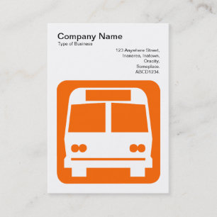 Bus Sign - Orange on White Business Card