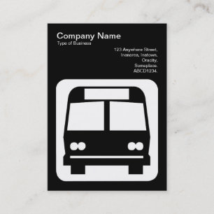 Bus Sign - White on Black Business Card