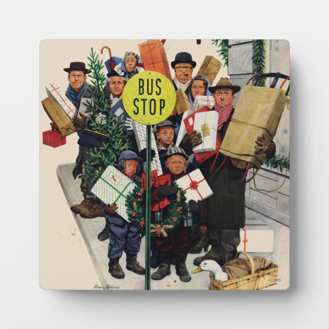 Bus Stop at Christmas Plaque (Front)