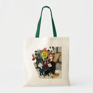 Bus Stop at Christmas Tote Bag